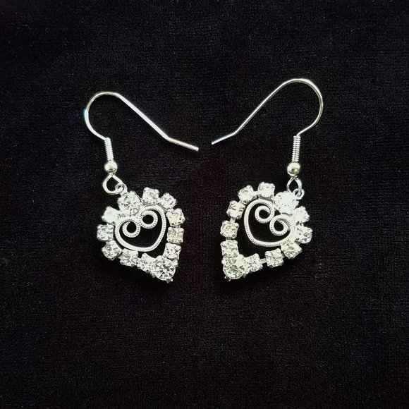 Vintage Rhinestone Heart Statement Set - Picture 3 of 5